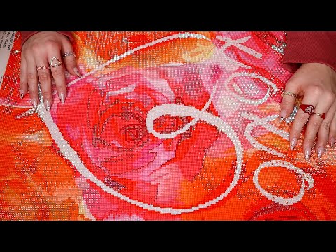 ASMR | Valentine’s Day Diamond Art Club Unboxing🌹(With Finished Painting)