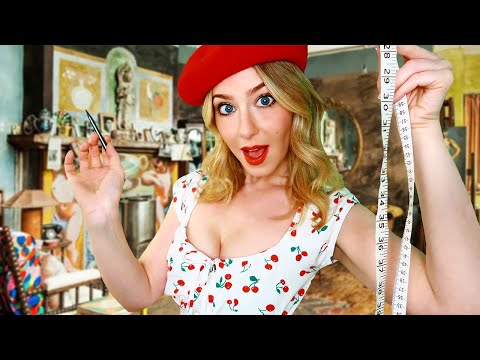 ASMR OUTRAGEOUS FULL BODY MEASURING & SKETCHING YOU *ft a bad french accent* 🎨🇫🇷