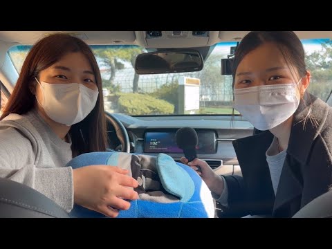 ASMR IN THE CAR WITH MY FAMILY 🚘 Sister tries Nail Tapping , Scratching , Tracing 💅🤍