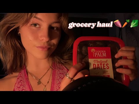 ASMR grocery haul🌽🥬🍉 (tapping and whispering)