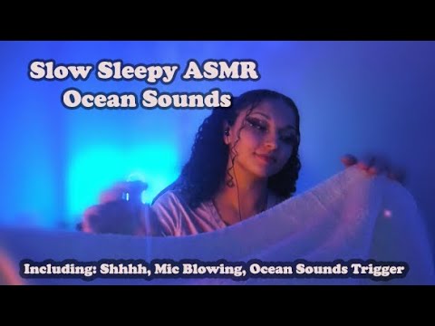 ASMR Cozy Whispering, Shhh, Ocean Sounds, Mic Blowing