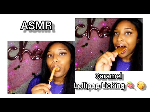 [ASMR] Caramel Lollipop Licking With Wet Mouth Sounds 🍭 😋