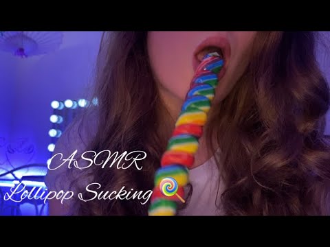ASMR Lollipop Sucking & Licking Mouth Sounds 🍭💙