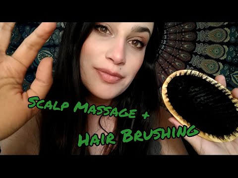 Fast Aggressive ASMR ~ Scalp Massage & Hair Brushing (Soft spoken w/ hand sounds)