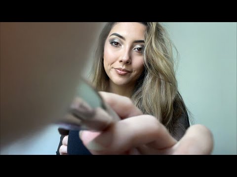 ASMR Gently brushing the mic and your face for 5 minutes | Minimal whispering