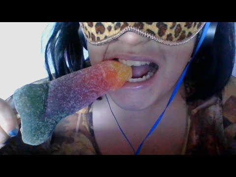 ASMR Sucking and Eating Huge Gummy, Chewing Sounds