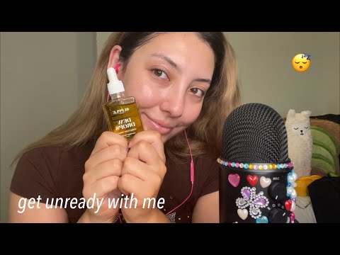 ASMR get unready with me 💜😴 ~my skincare routine~ | Whispered