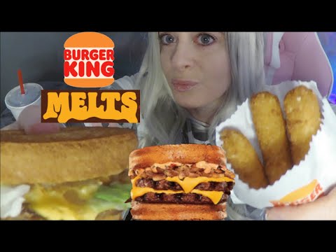 ASMR Burger King Melt Mukbang | New McDonald's Diet? | Whispered Eat With Me