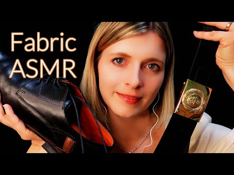 ASMR deutsch Fabric Scratching & soft Tapping on Leather, Scarfs (whispered/german)