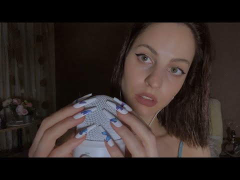 ASMR Tapping on the Mic ~ Long Nails (gentle)