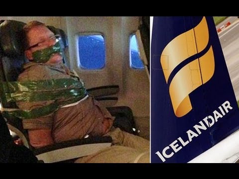 Passenger Restrained in Seat With Duct Tape On air Plane.