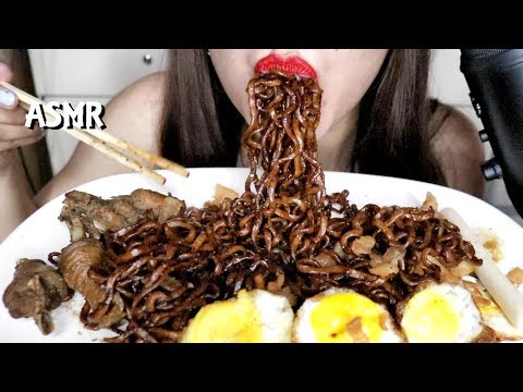 ASMR  검은 콩 국수 Black Bean Noodles Jjajangmyeon Eating SOunds