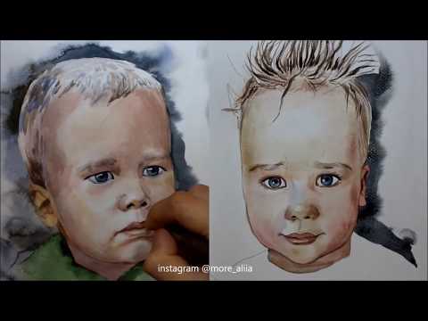 time lapse video of  portrait painting
