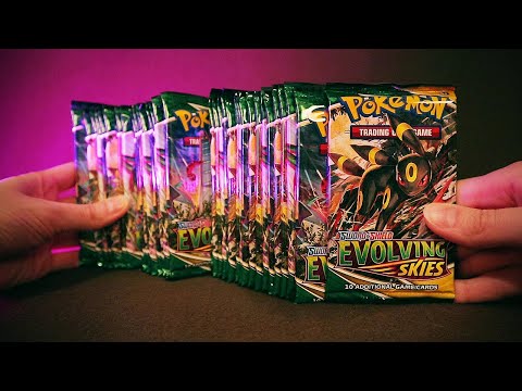 Opening Pokemon Evolving Skies Booster Box ⛅ ASMR Relax Crinkles and Cards Sounds