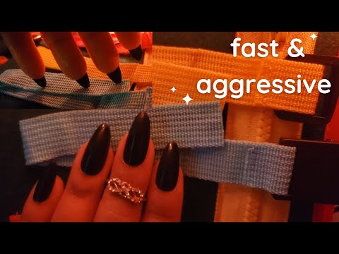 ASMR Fast and Aggressive Scratching with Some Camera Tapping - Felt, Zipper Scratching - No Talking