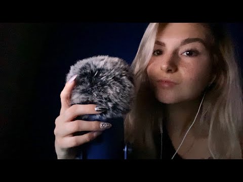 ASMR in the dark 😴 tingly tapping, fluffy mic brushing, & breathy whispers
