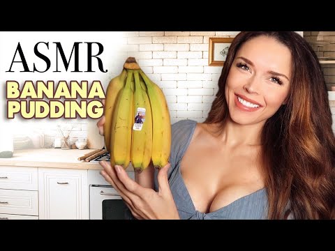 ASMR | Making Banana Pudding (cooking sounds, tingly whisper)