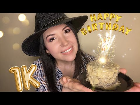 ASMR Comiendo Pastel de Aniversario y 1K! | 20 Cosas Sobre Mi | Marisol ASMR
