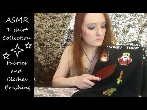 ASMR T-shirt Collection: Fabrics and Clothes Brushing