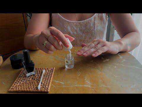 ASMR Doing my Nails! 🌸 Relaxing Nail Care & Manicure ⚬ Soft Spoken ⚬