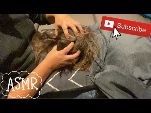 ASMR⚡️Getting a super relaxing scalp scratch by my husband! (LOFI)