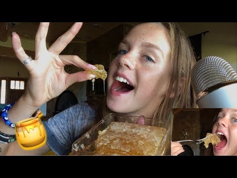 ASMR Eating Raw Honeycomb | EXTREMELY STICKY SOUNDS!