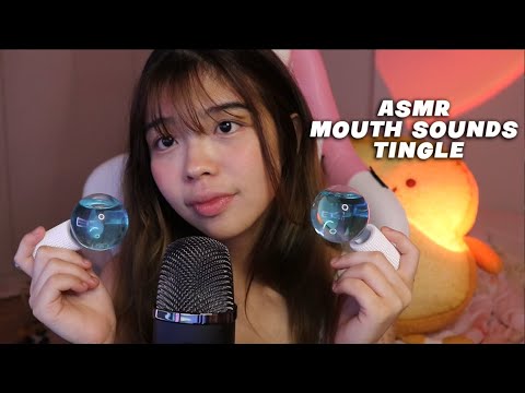 ASMR tingling you to SLEEP! mouth sounds, facial globes and rubber ice cubes
