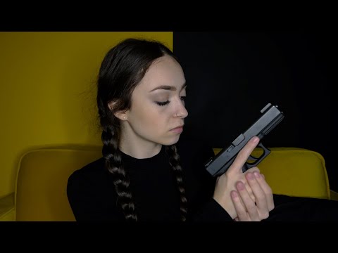 ASMR With Wednesday Addams Family Intense Glock 17 Gun Sounds Tapping Scratching Whispering