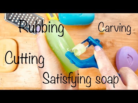 Satisfying Soap Cutting! Soap Carving! Satisfying ASMR Video! Rubbing soap!