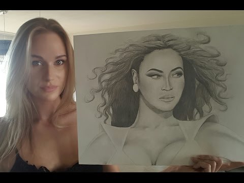 ASMR DRAWING BEYONCE (soft spoken/whisper/drawing/tapping/sticky)