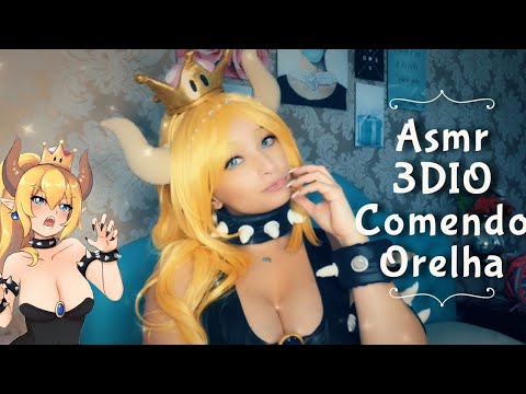 ASMR  3Dio Bowsette | Ear Eating and Licking Intense ❤️🌙✨❤️