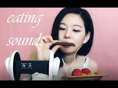 食べる音 asmr  チョコレート、スモモ、トマト초콜릿 토마토 Eating Sound korean