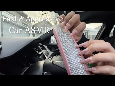 Fast & Aggressive Tapping & Scratching Long Nails In The Car Lofi ASMR