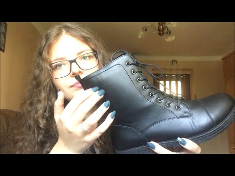 ASMR Leather Shoes 👞 + Cardboard Box Tapping & Scratching (with a bit of tracing) ~ Unboxing