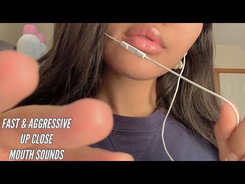 ASMR | Fast & Aggressive Lofi Up Close Mouth Sounds, Tapping, Hand Movements *__*
