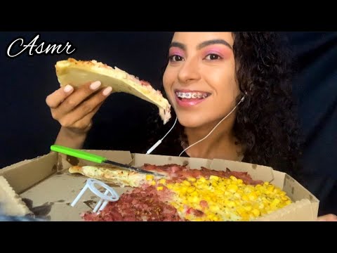 ASMR COMENDO PIZZA 🍕- MUKBANG cheese pizza, pepperoni, corn.