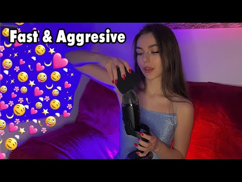 ASMR | Fast Aggressive Mic Triggers (Mic Scratching, Peace & Chaos, Mic Pumping & Brushing | Elanika