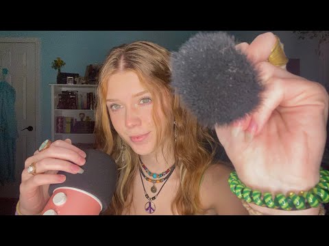 ASMR mic brushing, mic scratching, fluffy mic cover sounds