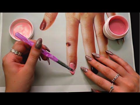 ASMR Doing Fake Nails on Fake People (Tapping, Whispering, Tracing)  to help you relax