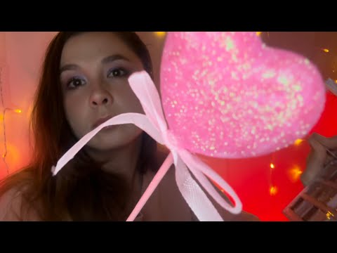 ASMR doing your makeup with silly and wrong props, Valentine’s Day cozy personal attention 🥰💄