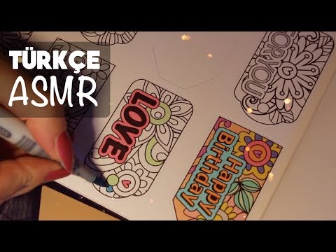ASMR TURKISH / Boyama Yapıyorum / Coloring Pages & Stickers