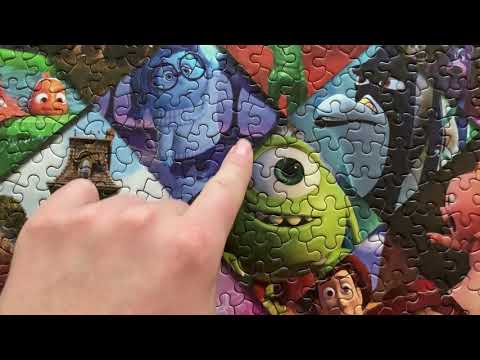 ASMR | Tapping & Tracing Disney Pixar Puzzle | Whispered Rambling