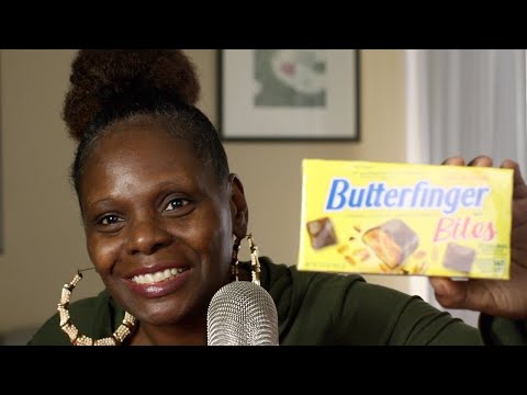 Trying Butterfinger Bites ASMR Eating Sounds Crispety Crunchety