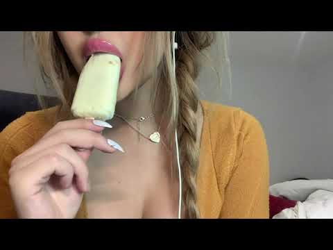 ASMR Popsicle Sucking - Girl popsicle Licking And Sucking ASMR