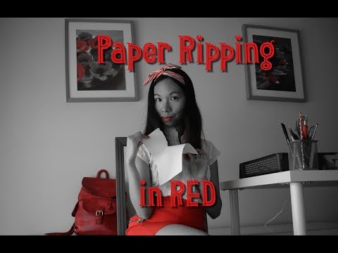 ASMR NO TALKING: Paper Ripping in Red 💋📜 | Binaural Sounds | Colour Triggers 8