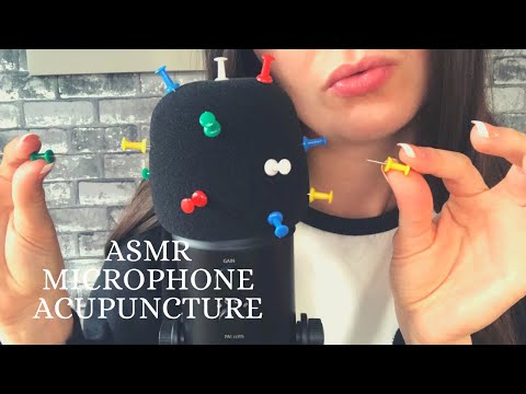 ASMR MICROPHONE ACUPUNCTURE SOUNDS USING PINS (WHISPERING)