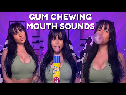 ASMR| Gum chewing Triggers | Mouth Sounds, Blowing Bubbles, Wet Mouth