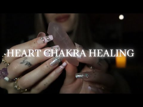 Reiki ASMR I Heart Chakra Healing, Allowing love in I Cleanse, crystals, hand movements, affirmation