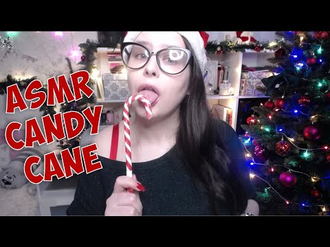 ASMR candy cane licking mouth sounds