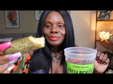 ASMR Trying SPICY PICKLES Manhattan Style